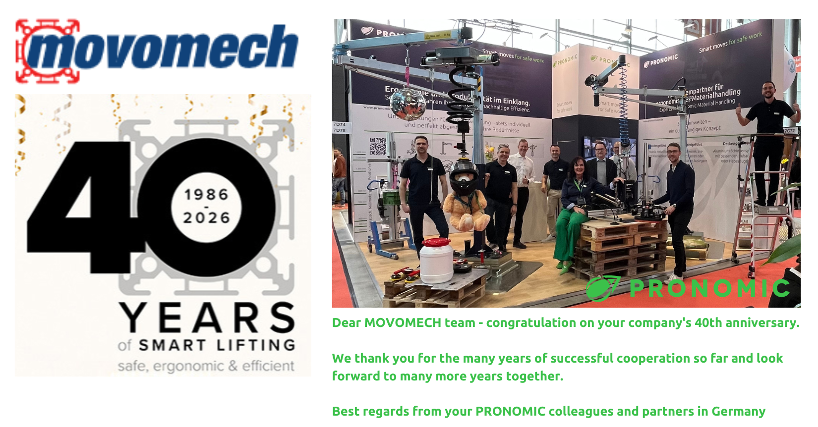 Movomech40 Jahre Firmenjubiläum Karte